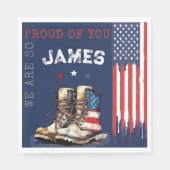 Militaire Amerikaanse vlag laarzen BLUE Going Away Servet (Voorkant)