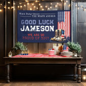 Militaire Amerikaanse vlag laarzen gaan weg afsche Spandoek