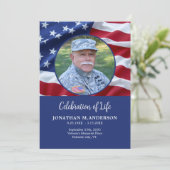 Militaire Amerikaanse vlag viering van het leven b Programmakaart (Staand voorkant)