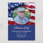 Militaire Amerikaanse vlag viering van het leven b Programmakaart (Voorkant)