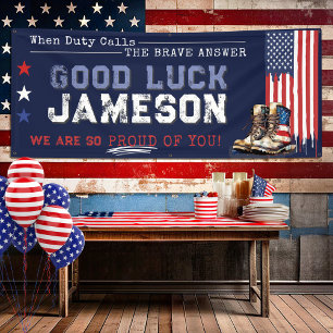 Militaire Amerikaanse vlaglaarzen 2,5x6' Afscheids Spandoek