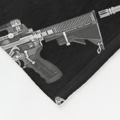 Militaire AR-15 Rifle FIrearm Pistool Weapon Tiled Fleece Deken (Hoek)