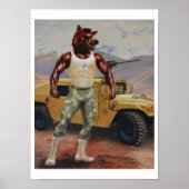 Militaire Arkansas Soldier Hog Razorback Poster (Voorkant)