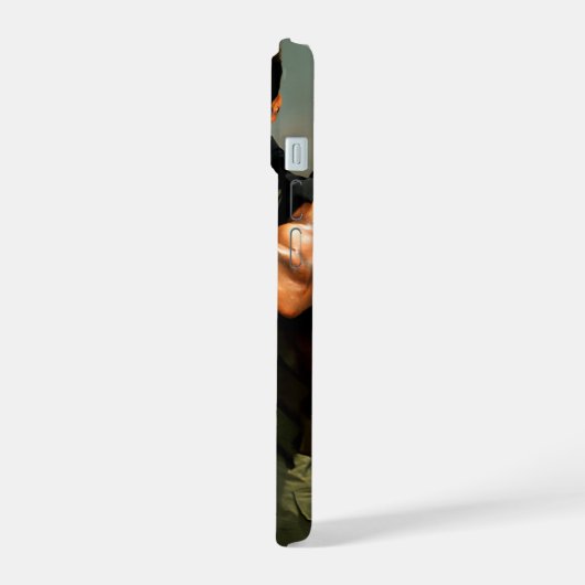 Militaire arnold met bazooka iPhone 15 case (Linkerkant)
