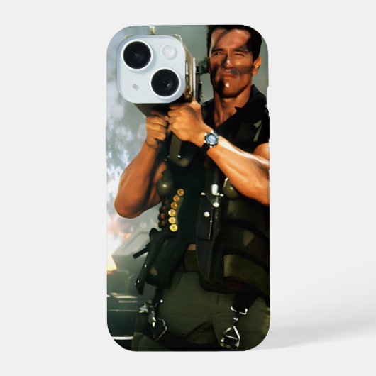 Militaire arnold met bazooka iPhone 15 case (Achterkant)