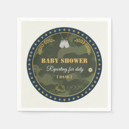 Militaire Baby Shower Servet Meldt Zich Aan voor D