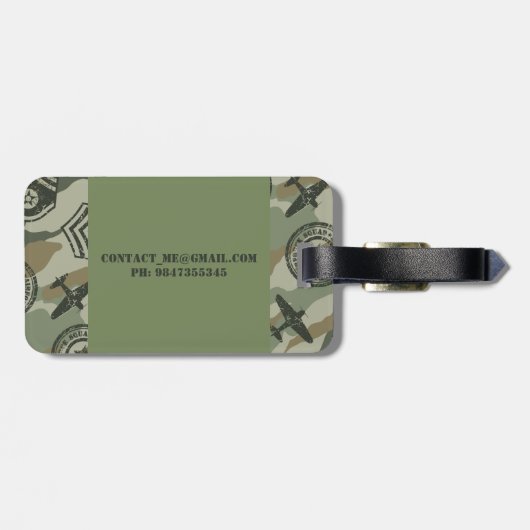 Militaire badges bagagelabel (Achterkant horizontaal)