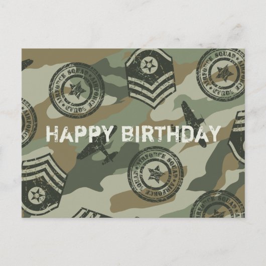 Militaire badges briefkaart (Voorkant)