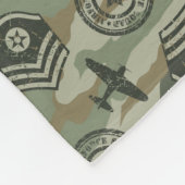 Militaire badges fleece deken (Hoek)