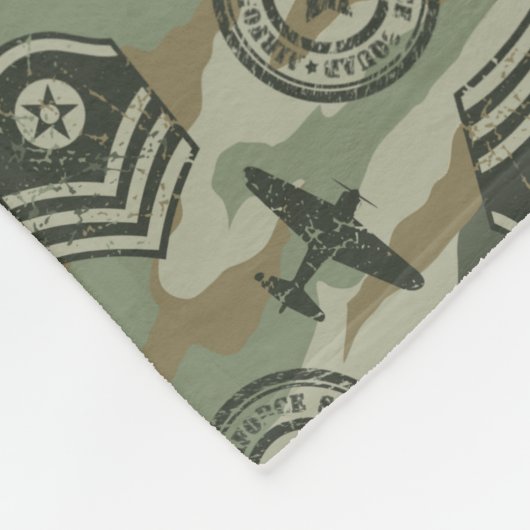 Militaire badges fleece deken (Hoek)