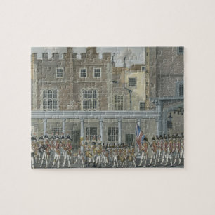 Militaire band in St. James' Palace, laat op 18 ce Legpuzzel