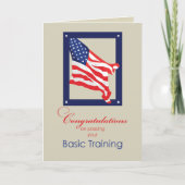 Militaire basisopleiding Gefeliciteerd vlag, ster Kaart (Voorkant)