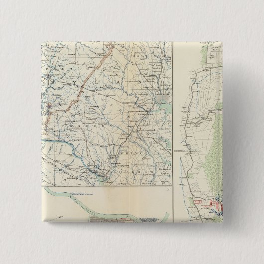 Militaire bedden van Was, Penn, Annapolis, NE Va Vierkante Button 5,1 Cm (Voorkant)