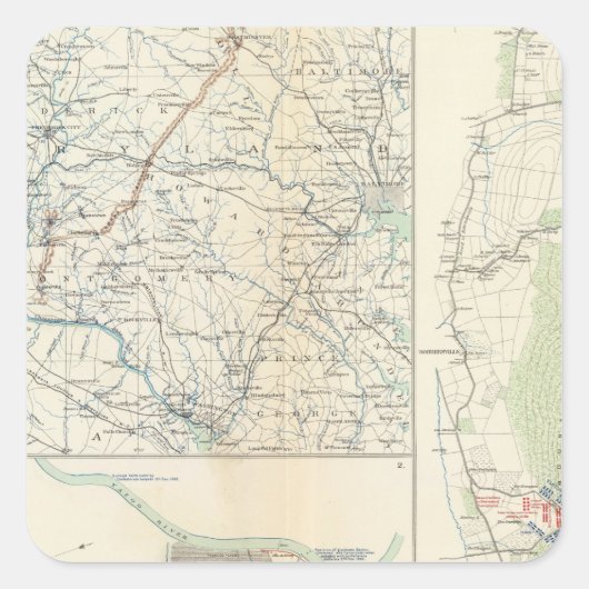 Militaire bedden van Was, Penn, Annapolis, NE Va Vierkante Sticker (Voorkant)