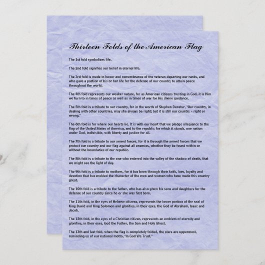 Militaire begrafenis 13 Folden van Amerikaanse vla (Voorkant / Achterkant)