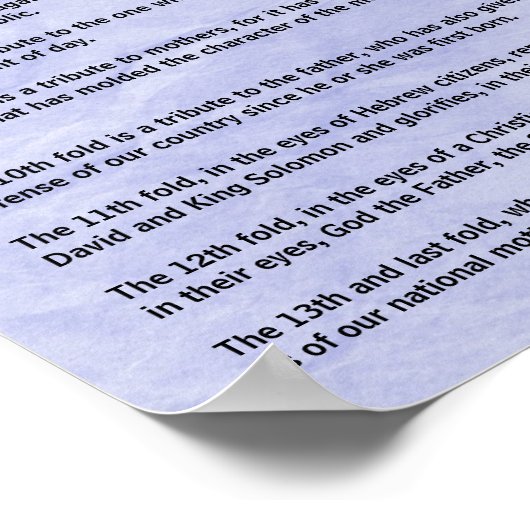 Militaire begrafenis 13 Folden van de Amerikaanse Poster (Hoek)