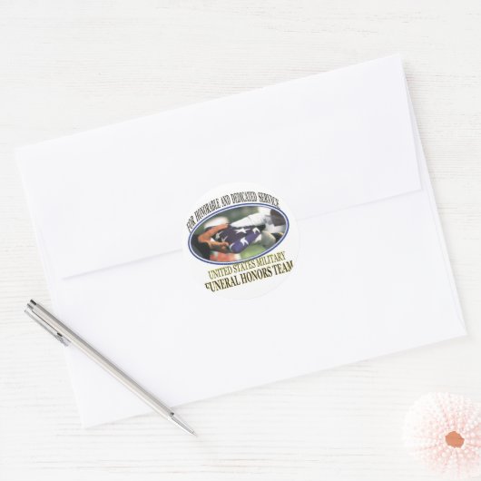 Militaire begrafenissen ronde sticker (Envelop)