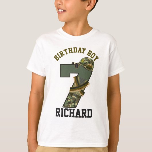 Militaire Birthday Boy 7Soldaat T-shirt (Voorkant)