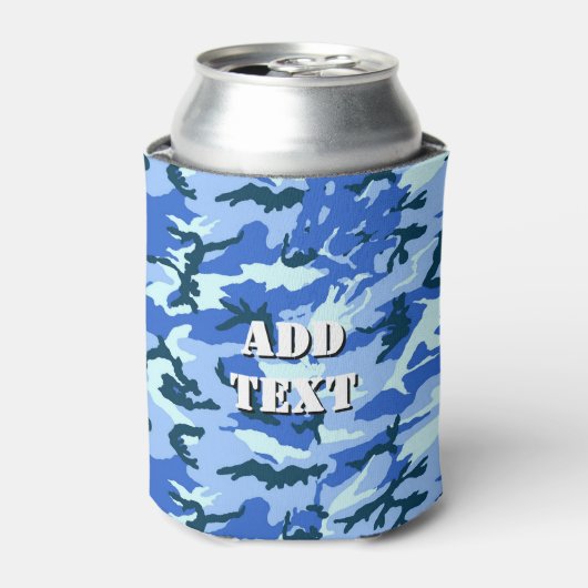Militaire Blauwe Camouflagepatroon Blikjeskoeler (Blikje Voorkant)