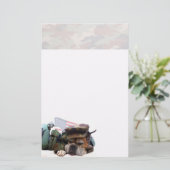 Militaire bokshond briefpapier (Staand voorkant)