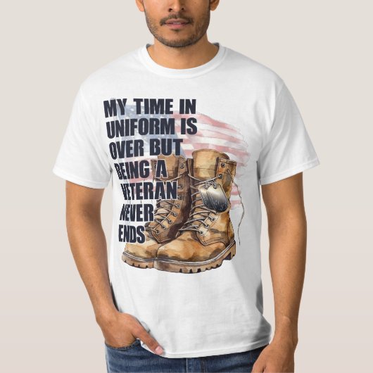 Militaire Boot Dog Label Veteraan T-shirt (Voorkant)