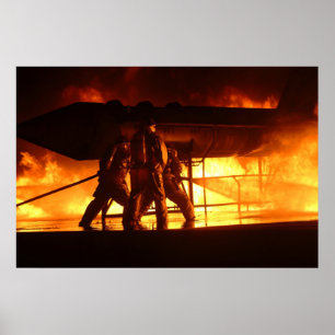 Militaire brandweerlieden poster