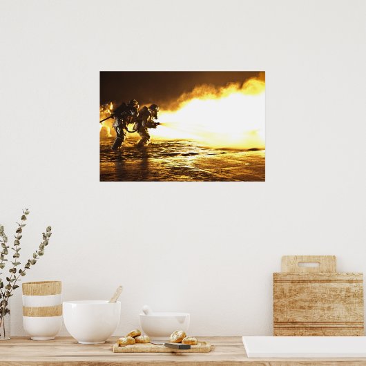 Militaire brandweerlieden poster (Keuken)
