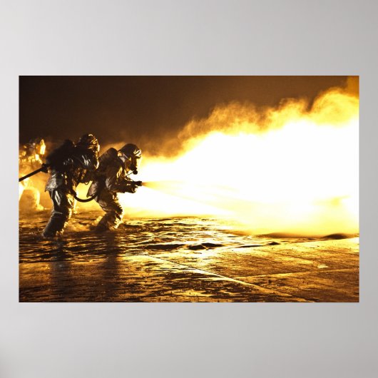 Militaire brandweerlieden poster (Voorkant)