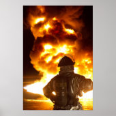 Militaire brandweerman poster (Voorkant)
