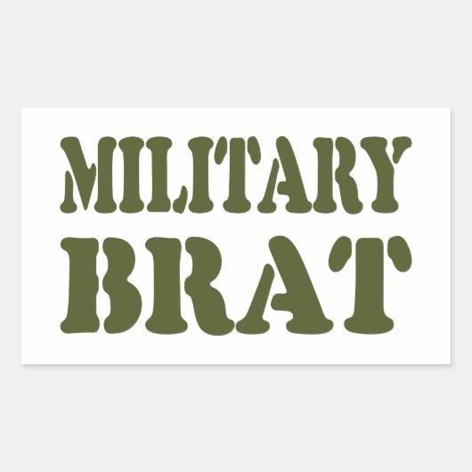 MILITAIRE BRAT RECHTHOEKIGE STICKER (Voorkant)