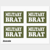 MILITAIRE BRAT RECHTHOEKIGE STICKER (Vel)