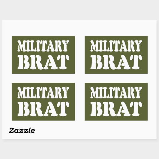 MILITAIRE BRAT RECHTHOEKIGE STICKER (Vel)