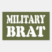 MILITAIRE BRAT RECHTHOEKIGE STICKER (Voorkant)