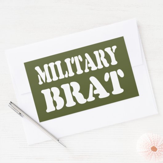 MILITAIRE BRAT RECHTHOEKIGE STICKER (Envelop)