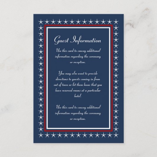 Militaire bruiloft Gast Informatie Kaarten (Voorkant)