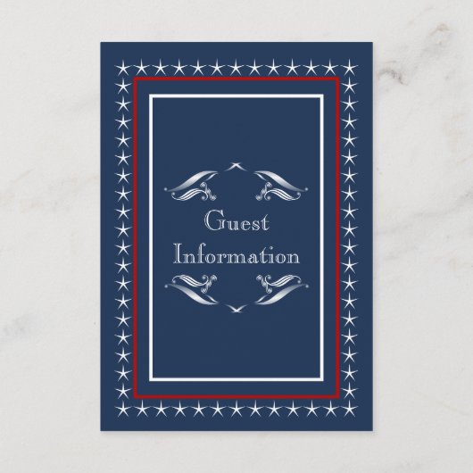 Militaire bruiloft Gast Informatie Kaarten (Achterkant)