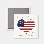 Militaire bruiloft gunst gepersonaliseerde magneet (Voorkant / Achterkant)