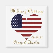 Militaire bruiloft gunst gepersonaliseerde magneet (Voorkant)