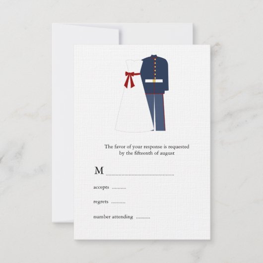 Militaire bruiloft RSVP Kaarten (Voorkant)