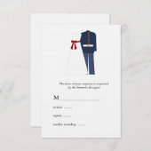 Militaire bruiloft RSVP Kaarten (Voorkant / Achterkant)