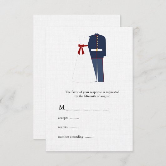Militaire bruiloft RSVP Kaarten (Voorkant / Achterkant)