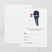 Militaire bruiloft RSVP Kaarten Kaartje (Voorkant / Achterkant)