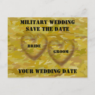 Militaire bruiloft save the date aankondigingskaart