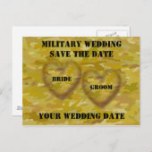 Militaire bruiloft save the date aankondigingskaart (Voorkant / Achterkant)