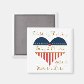Militaire bruiloft Save the Date Gepersonaliseerde Magneet (Voorkant / Achterkant)