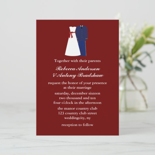 Militaire bruiloft uitnodigingen (Staand voorkant)