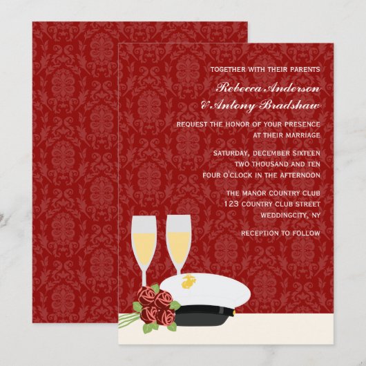 Militaire bruiloft uitnodigingen (Voorkant / Achterkant)