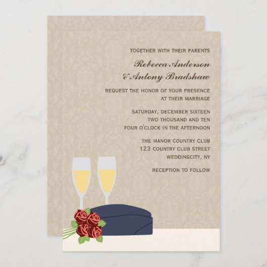 Militaire bruiloft uitnodigingen (Voorkant / Achterkant)