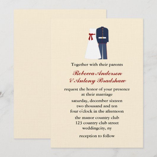 Militaire bruiloft uitnodigingen (Voorkant / Achterkant)