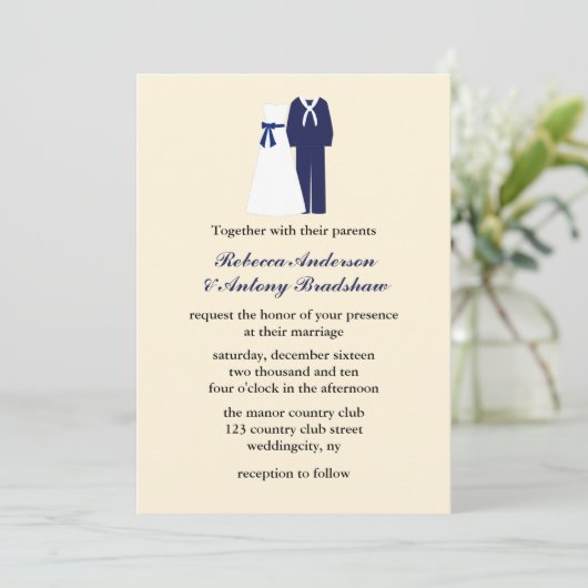 Militaire bruiloft uitnodigingen (Staand voorkant)